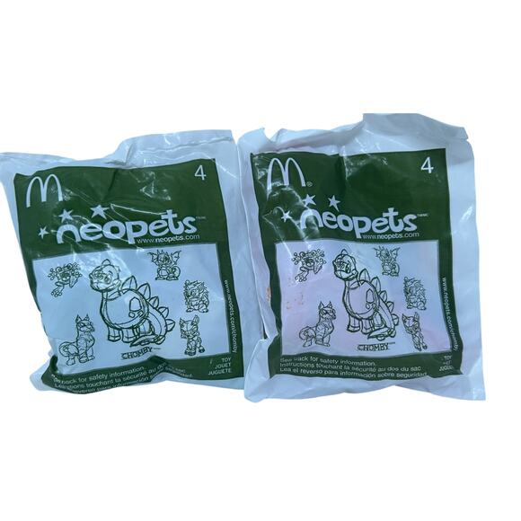 Neopets McDonalds Mini Promo Plush #4 - CHOMBY 2004 Sealed - LOT OF 2 - Picture 1 of 4